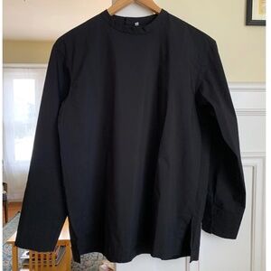Band collar long sleeve blouse